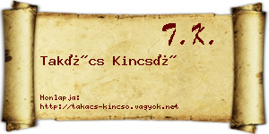 Takács Kincső névjegykártya