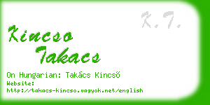 kincso takacs business card